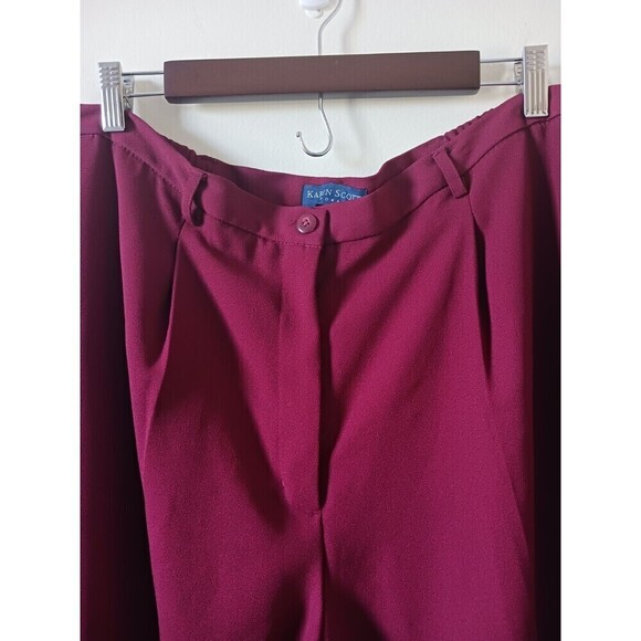 Karen Scott Womens Maroon Wide Leg Pants High Rise Slacks Pockets Size 20W - Picture 4 of 5
